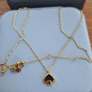 Kate Spade Gold and Black Spade Pendant Necklace